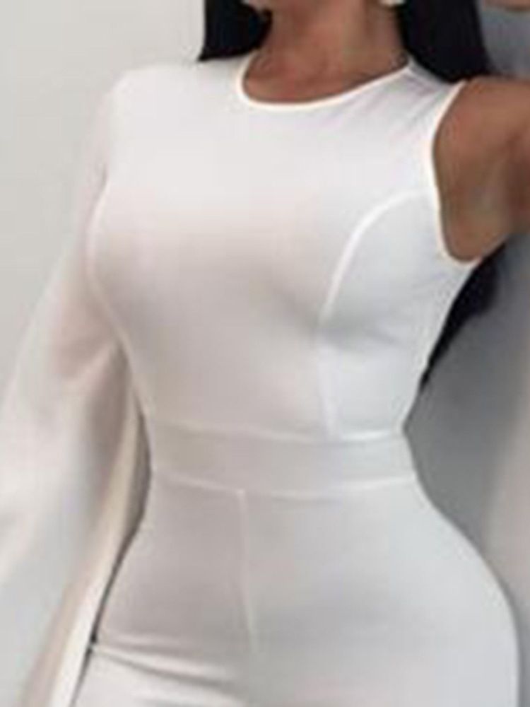 En Axel Vanlig Damliknande Hellängd Slimmad Jumpsuit