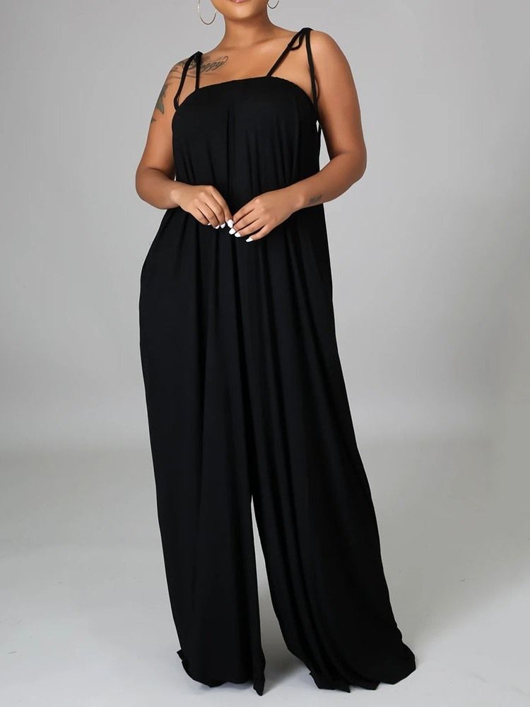 Enkelt Mode Hellängd Slim Jumpsuit För Kvinnor