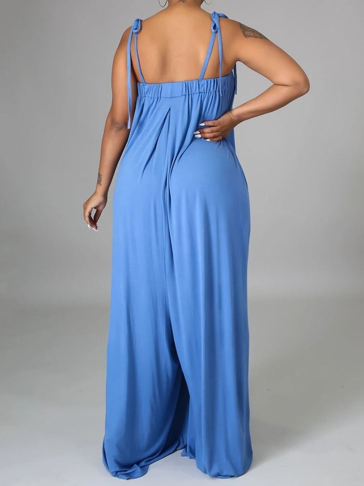 Enkelt Mode Hellängd Slim Jumpsuit För Kvinnor