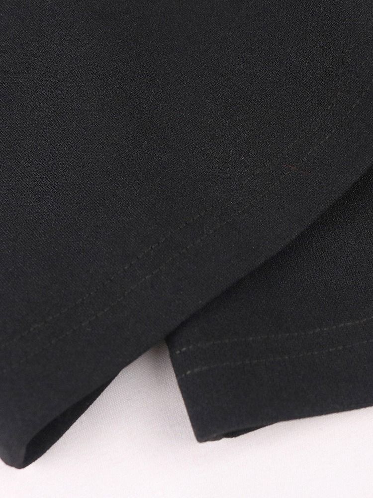 Enkelt Mode Hellängd Svart Slimmad Jumpsuit För Kvinnor