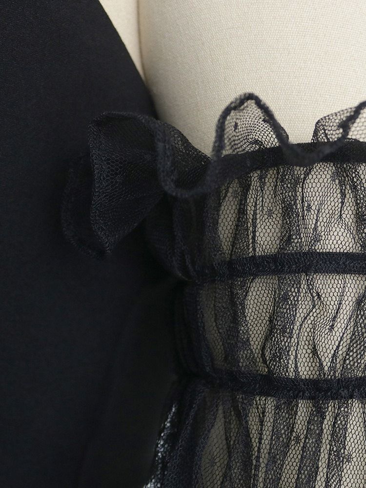 Enkelt Mode Hellängd Svart Slimmad Jumpsuit För Kvinnor