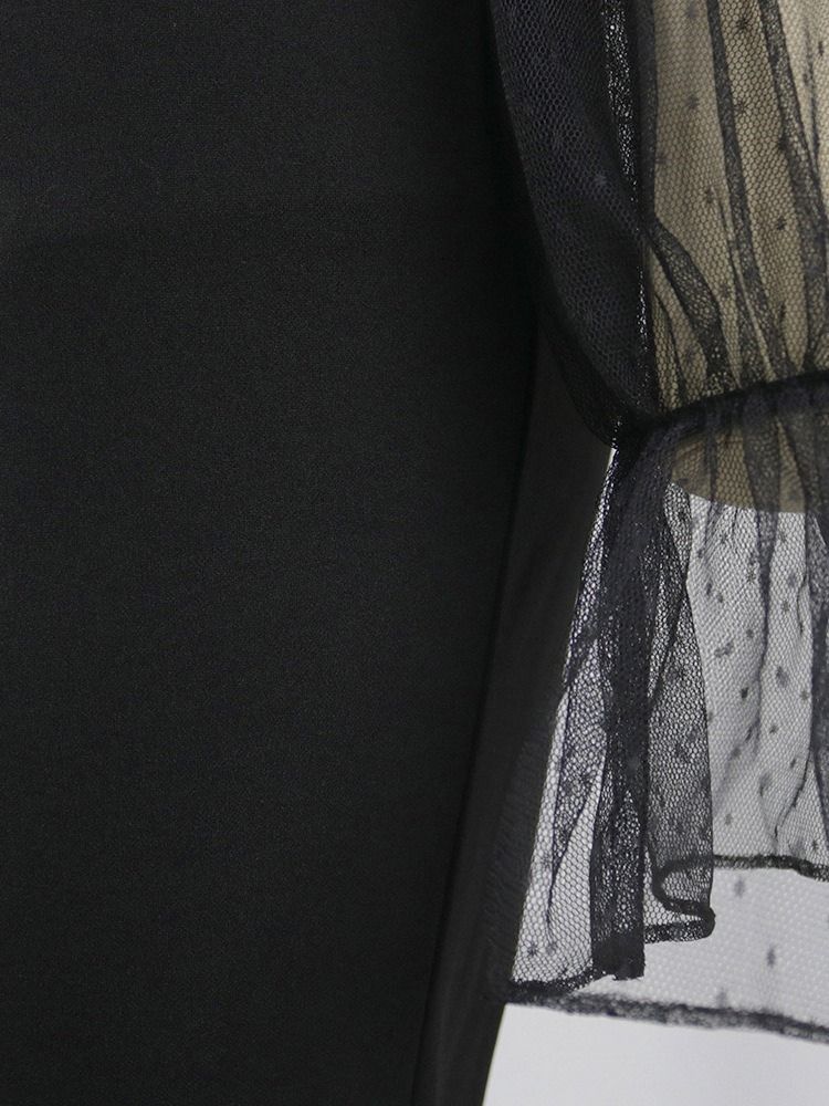 Enkelt Mode Hellängd Svart Slimmad Jumpsuit För Kvinnor