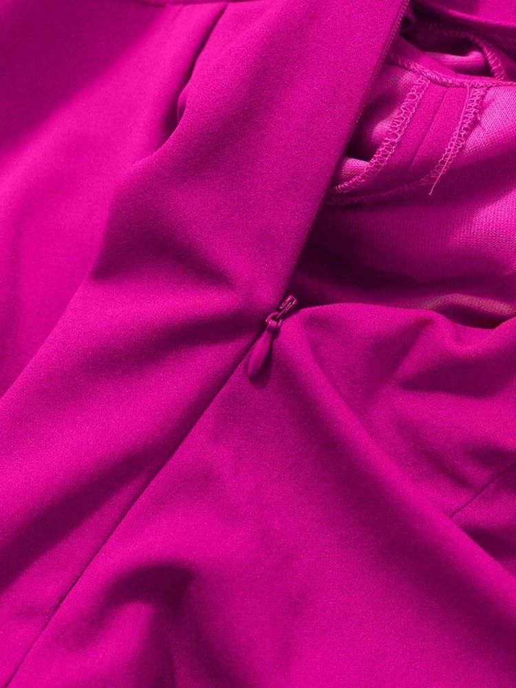 Falbala Plain Full Längd Rak Slim Jumpsuit För Kvinnor