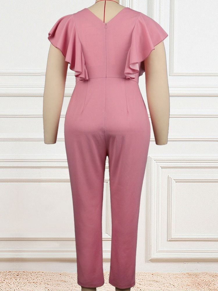 Full Längd Casual Vanliga Pencil Byxor Dam Slim Jumpsuit Plus Size