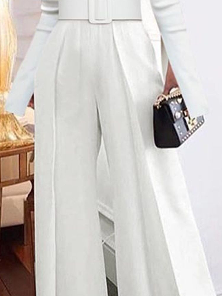 Full Längd Elegant Enkel Hög Midja Slim Jumpsuit För Kvinnor