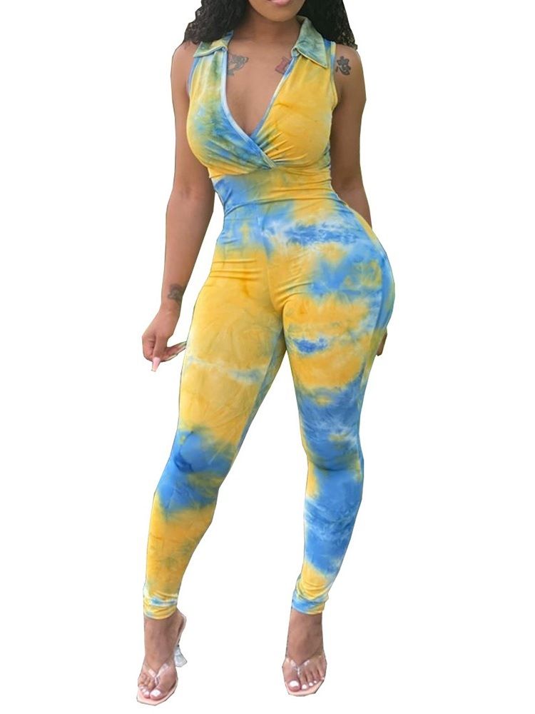 Full Längd Gradient Sexiga Pencil Byxor Damer Skinny Jumpsuit