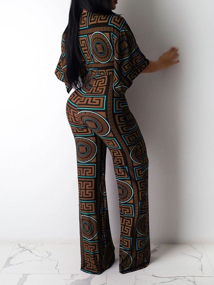 Full Längd Mode Hollow Mid Waist Lös Jumpsuit För Kvinnor