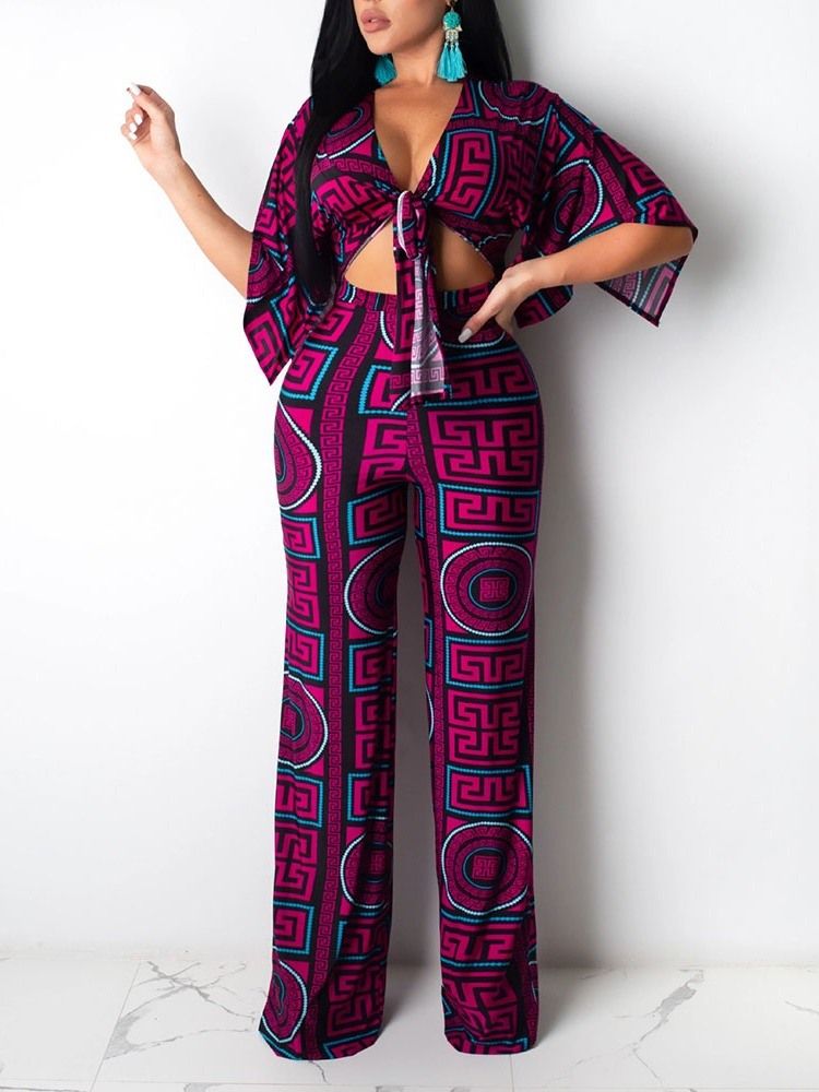 Full Längd Mode Hollow Mid Waist Lös Jumpsuit För Kvinnor