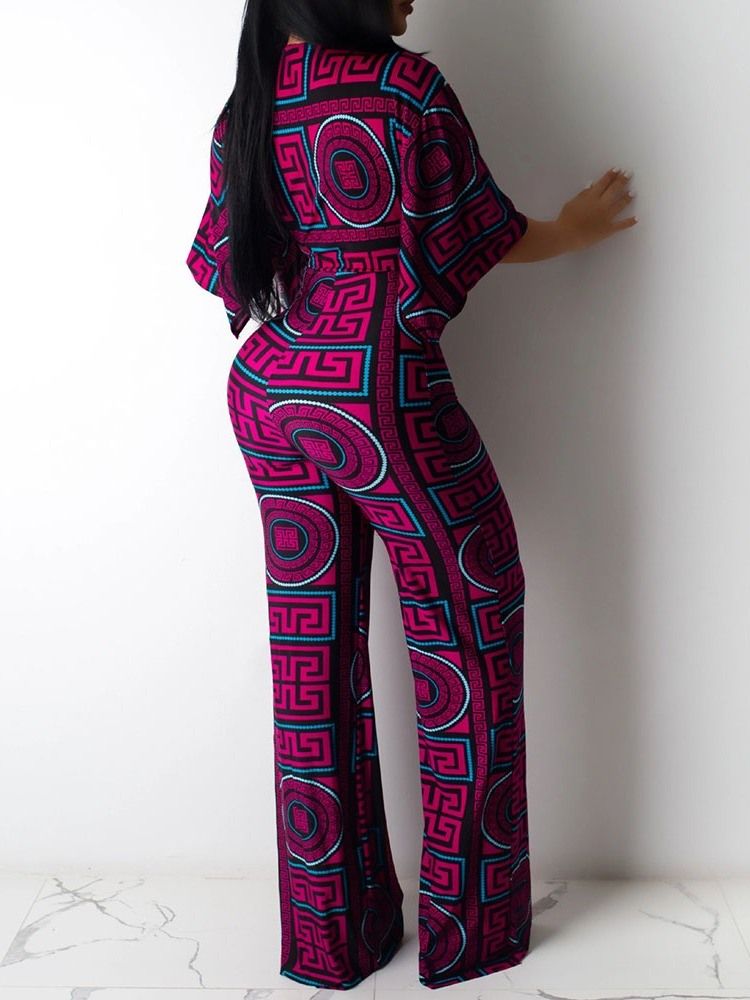 Full Längd Mode Hollow Mid Waist Lös Jumpsuit För Kvinnor