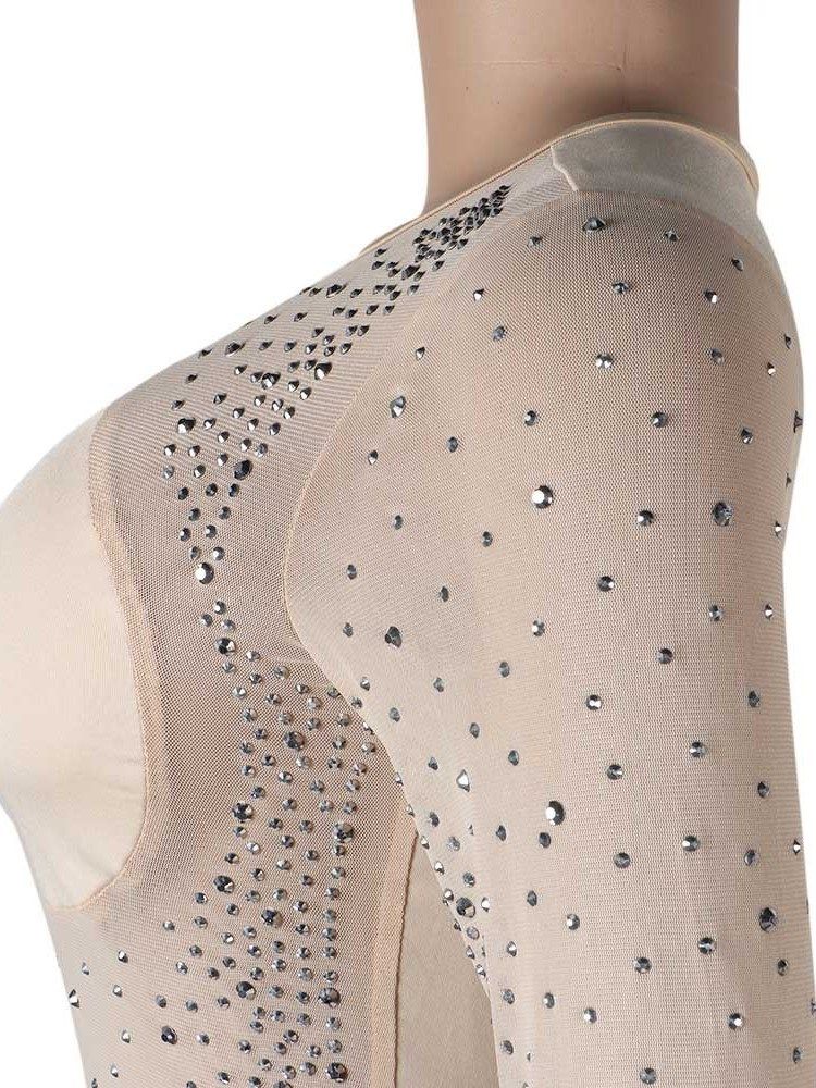Full Längd Sexig Vanlig Skinny Jumpsuit För Kvinnor Med Mid Midja