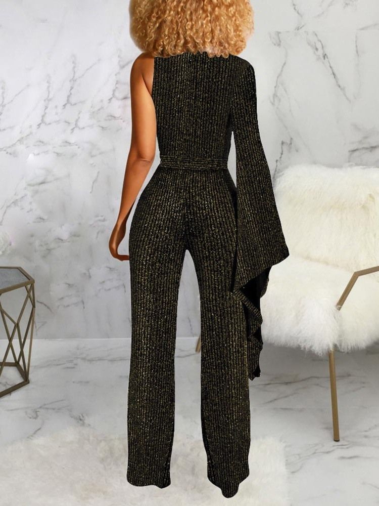 Full Längd Vanlig Sexig Slim Mid Waist Jumpsuit För Kvinnor
