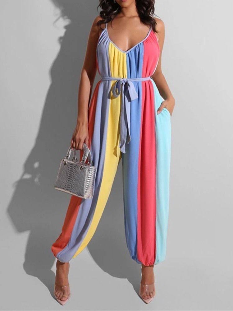 Fullängd Office Lady Backless Rak Slim Jumpsuit För Kvinnor