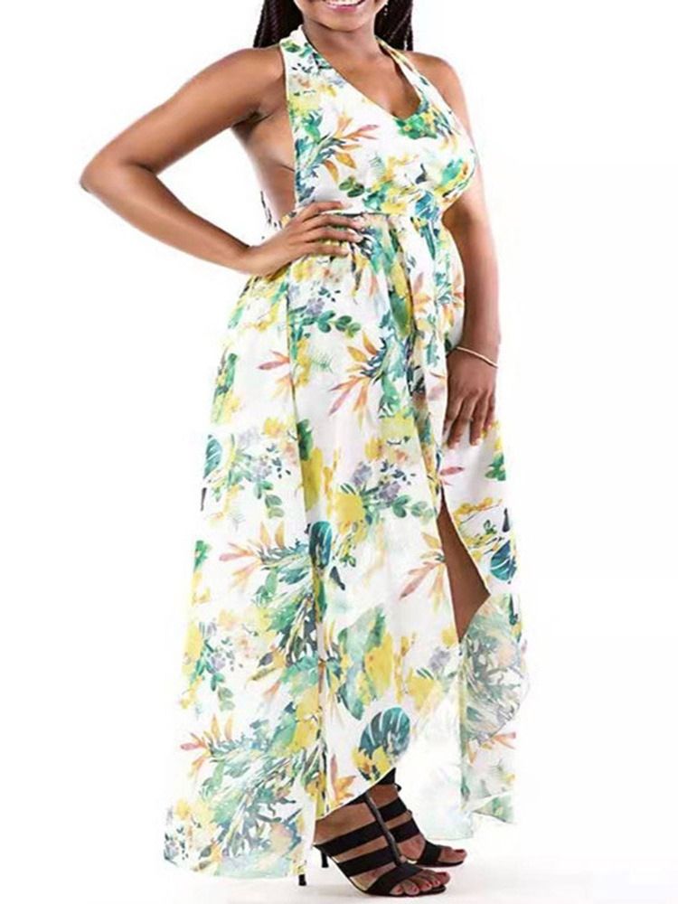 Fullängdsmode Backless Mid Waist Lös Jumpsuit För Kvinnor