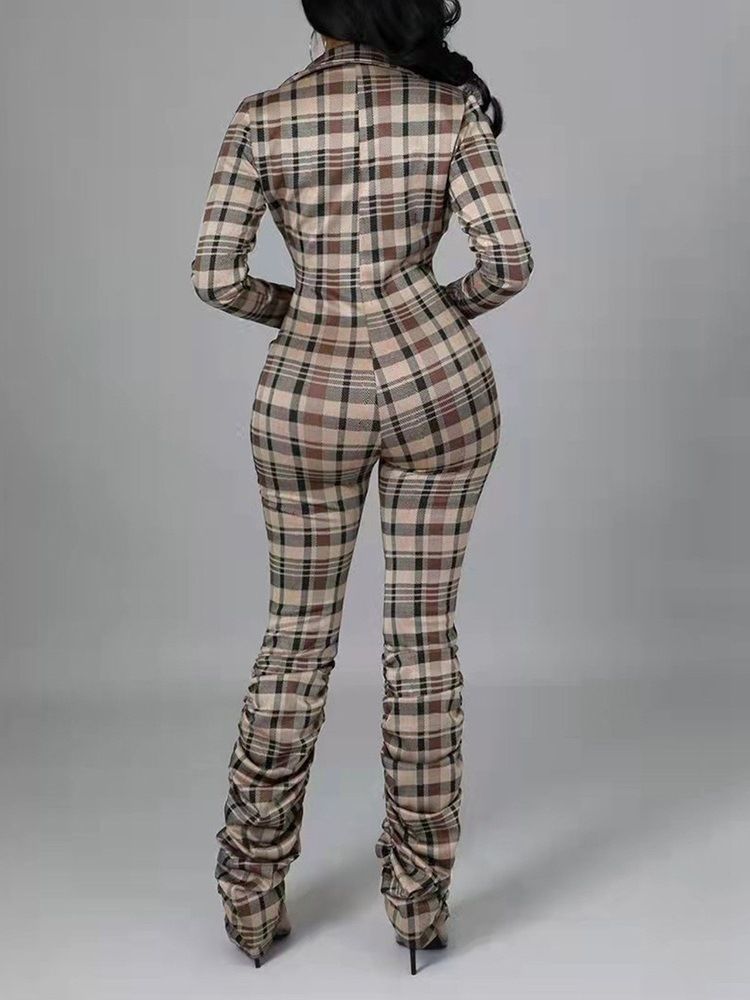 Fullängdstryck Mode Mid Waist Skinny Jumpsuit