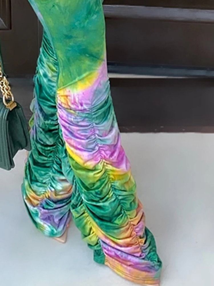 Gradient Full Längd Sexig Bellbottoms Slim Jumpsuit