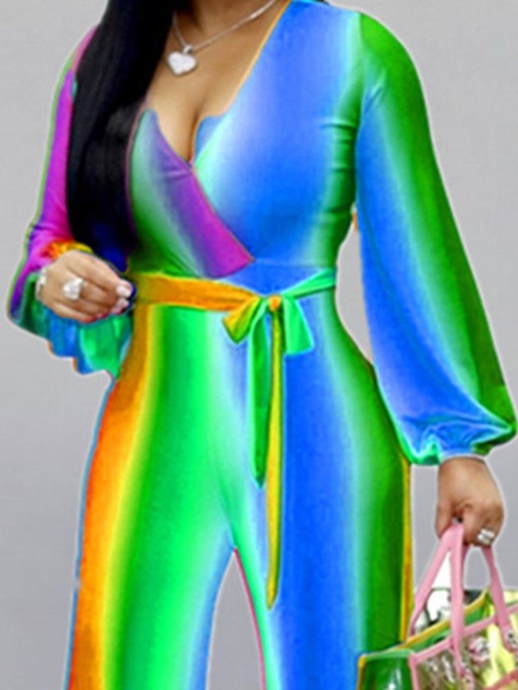 Gradient Stripe Sexig Slim Jumpsuit