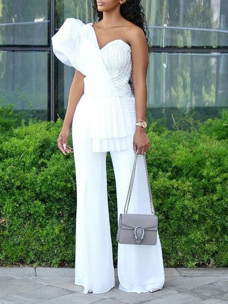 Hellängd Western Asymmetrisk Slim Jumpsuit Med Hög Midja