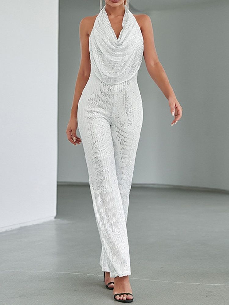 Hellängd Western Backless Straight Slim Jumpsuit