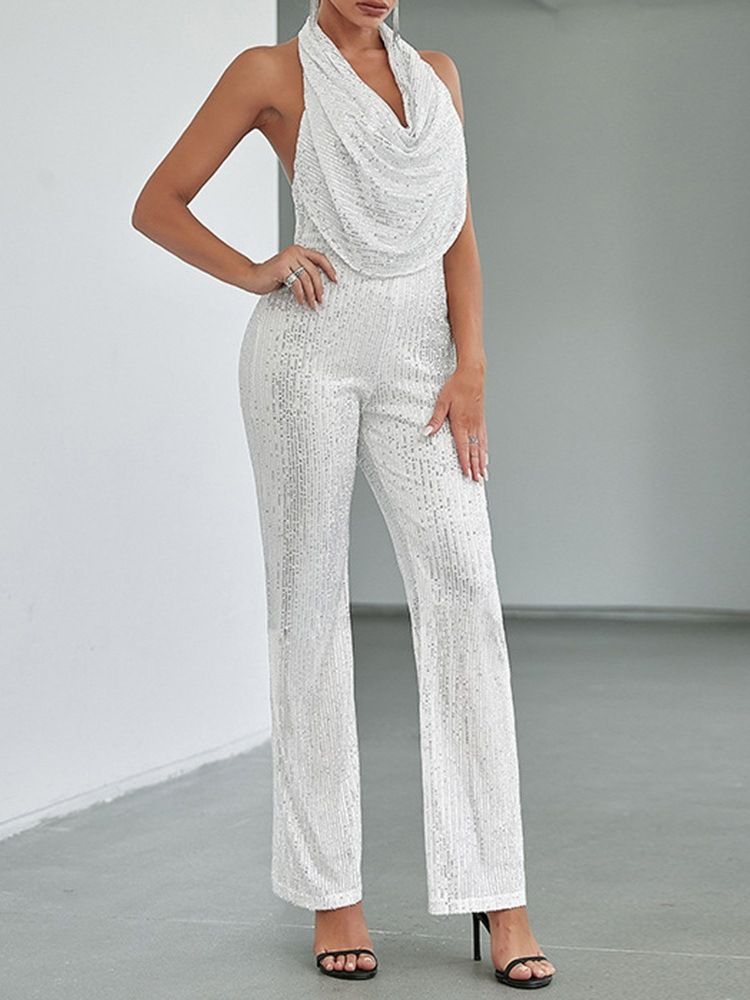 Hellängd Western Backless Straight Slim Jumpsuit