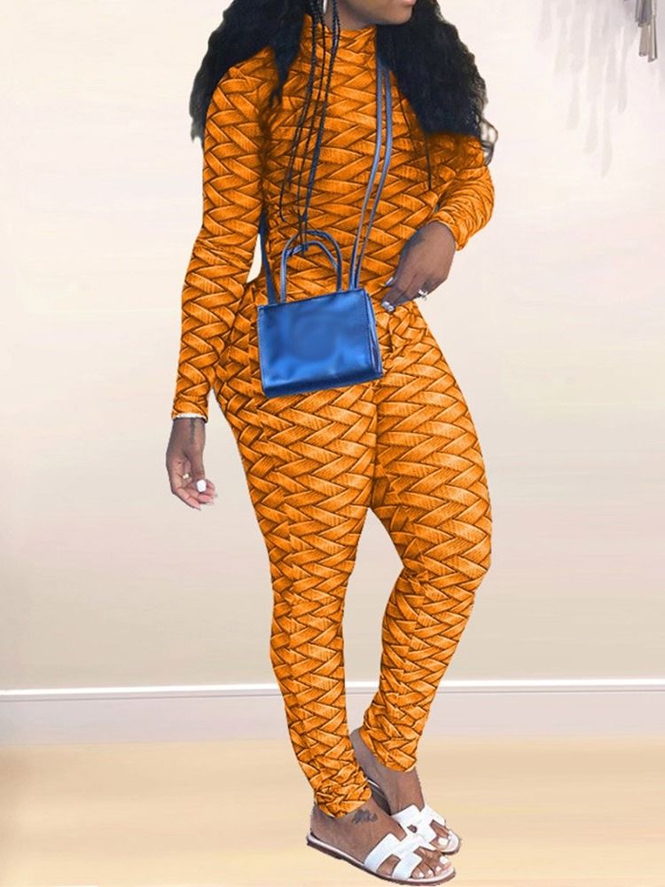 Hellängd Western Color Block Pencil Byxor Skinny Jumpsuit