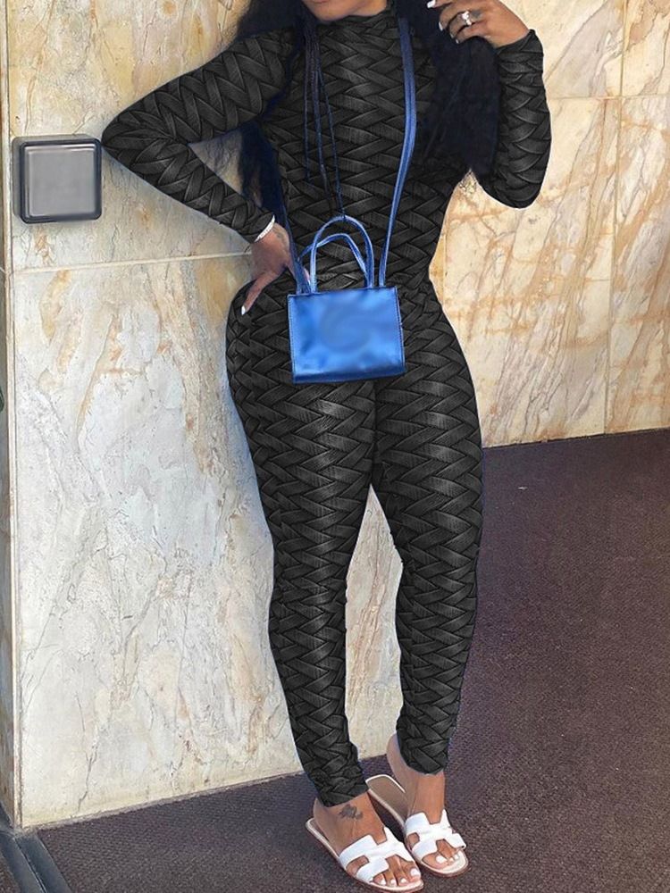 Hellängd Western Color Block Pencil Byxor Skinny Jumpsuit