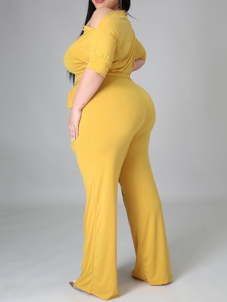 Hellängd Western Plain Slim High Waist Jumpsuit