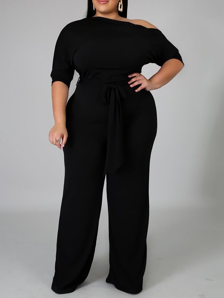 Hellängd Western Plain Slim High Waist Jumpsuit