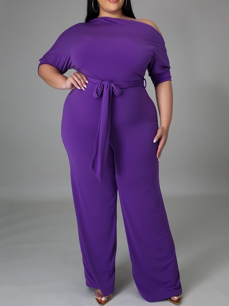 Hellängd Western Plain Slim High Waist Jumpsuit