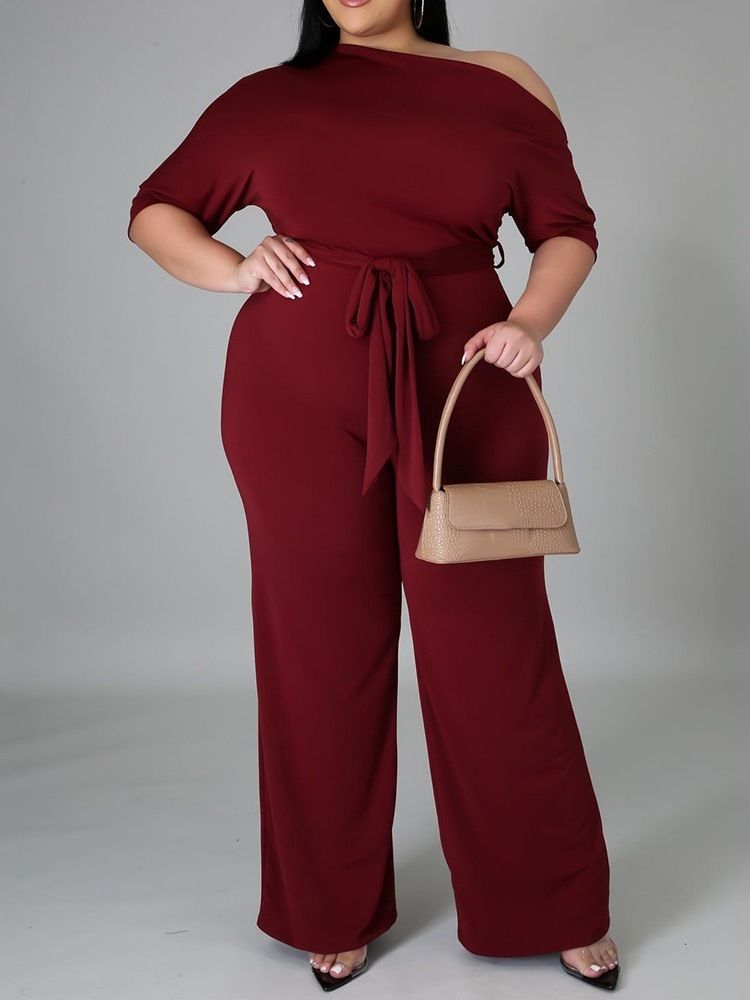 Hellängd Western Plain Slim High Waist Jumpsuit