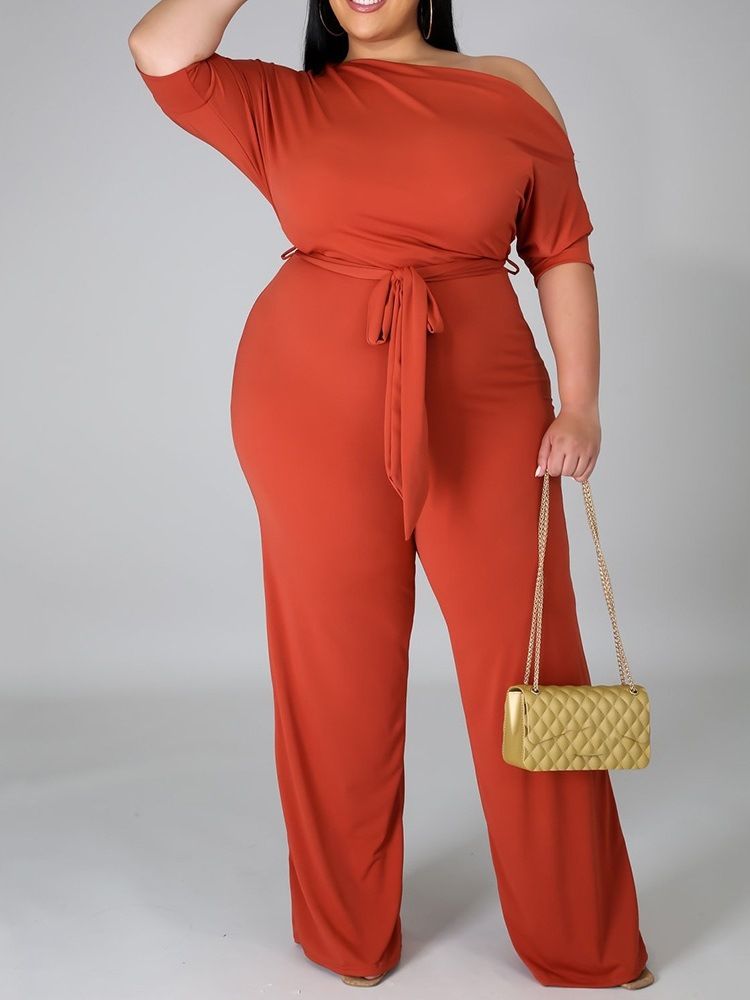 Hellängd Western Plain Slim High Waist Jumpsuit