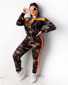 Kamouflage Ankellängd Slim Jumpsuit