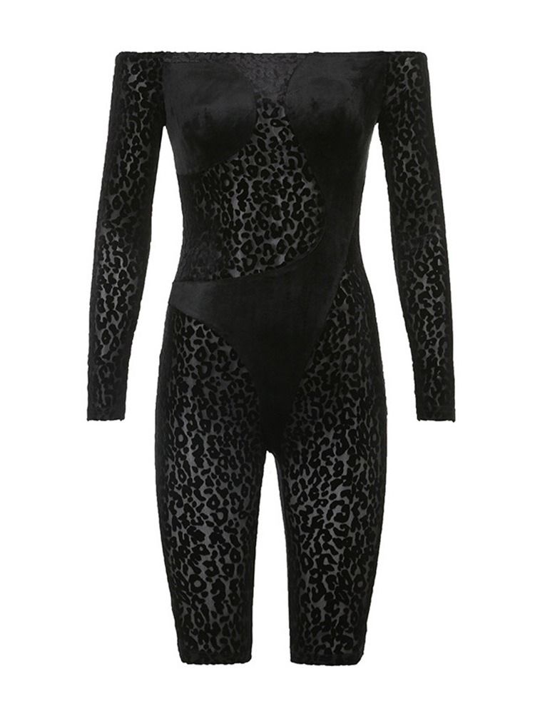 Knälång Patchwork Western Slim Jumpsuit