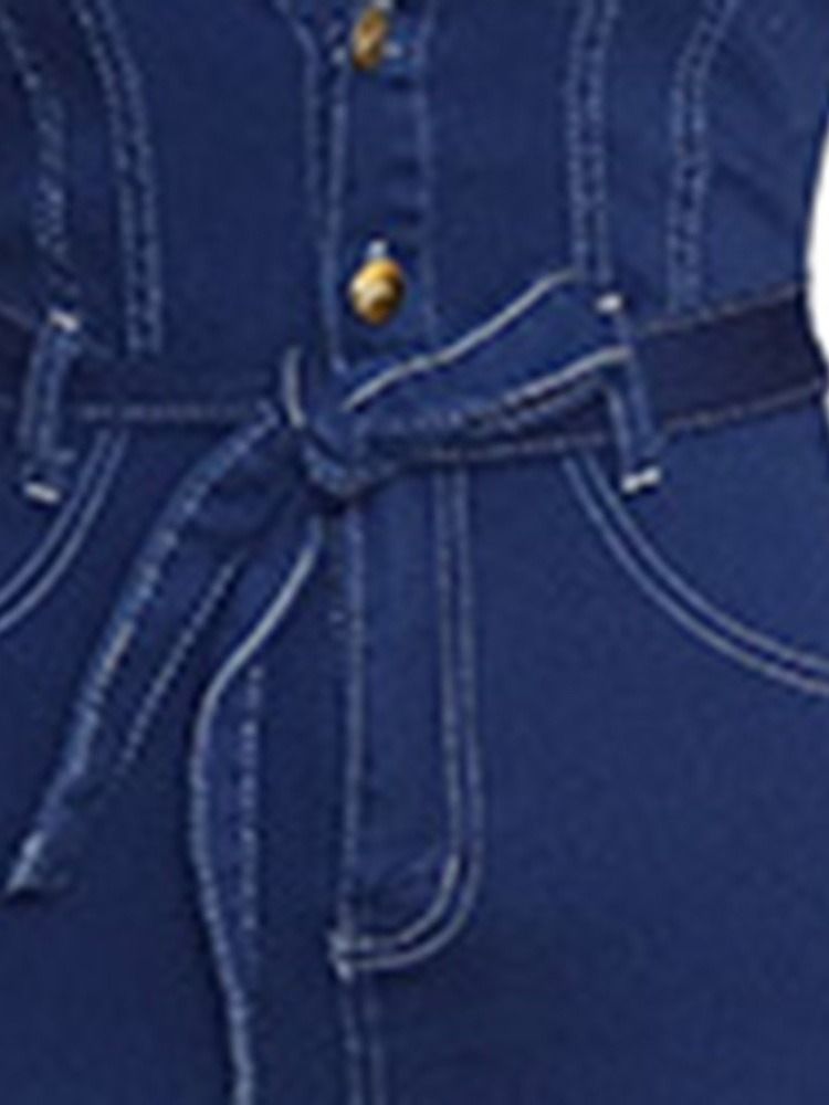 Knapp Casual Enkel Slim Jumpsuit