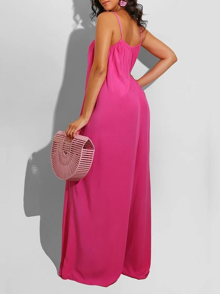 Kontor Dam Vanlig Rygglös Breda Ben Lösa Dam Jumpsuit