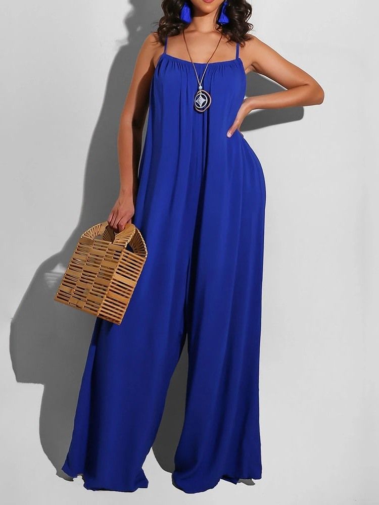 Kontor Dam Vanlig Rygglös Breda Ben Lösa Dam Jumpsuit