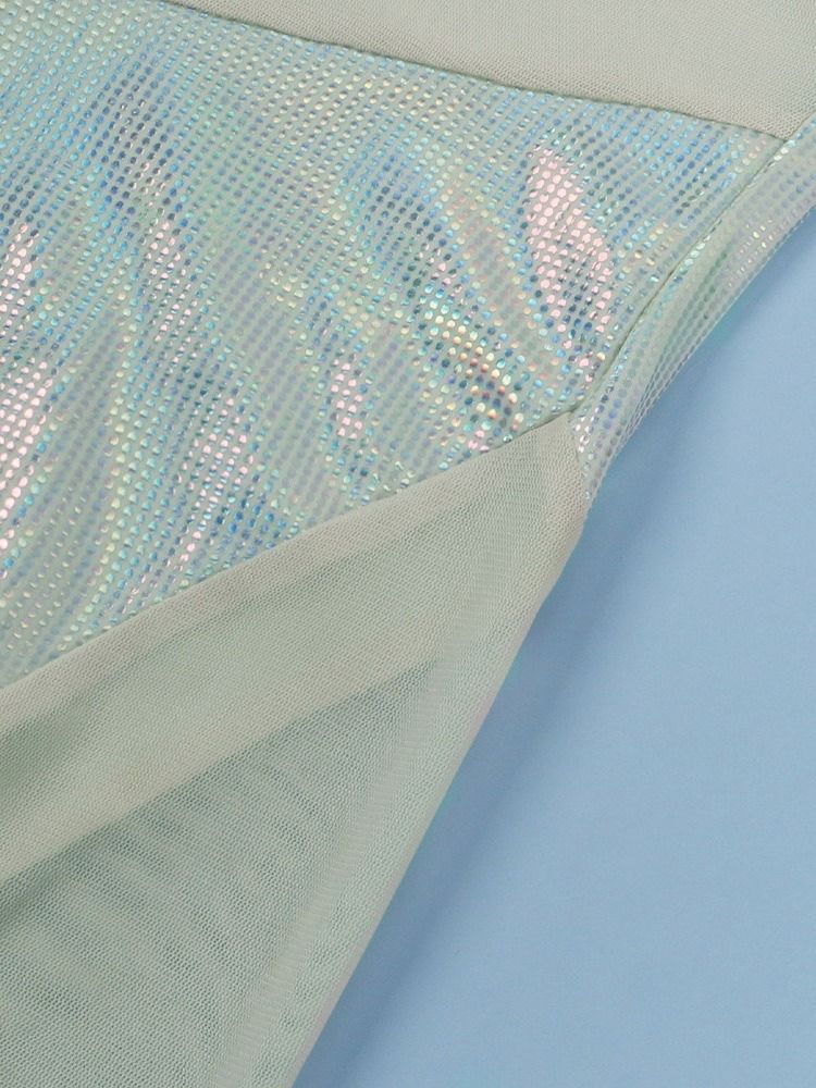 Mesh Color Block Full Längd Slim Pencil Byxor Jumpsuit