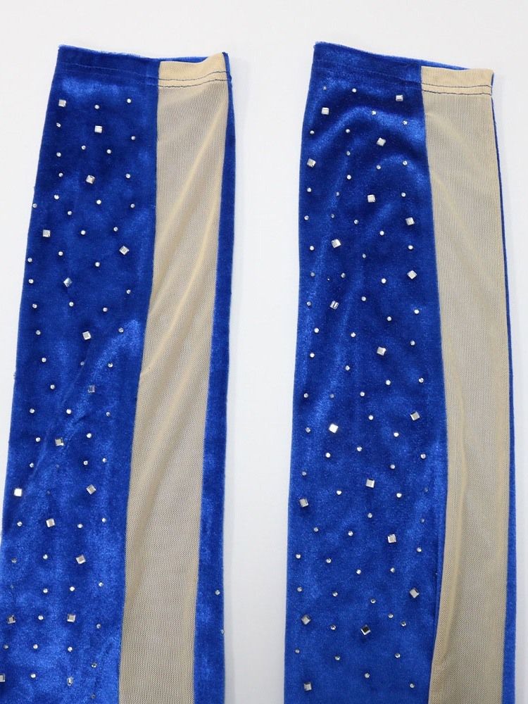 Mesh Full Längd Patchwork Western Skinny Pencil Pants Jumpsuit