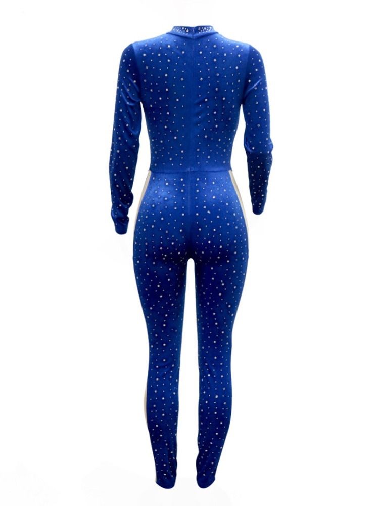 Mesh Hellängd Skinny Pencil Byxor Jumpsuit