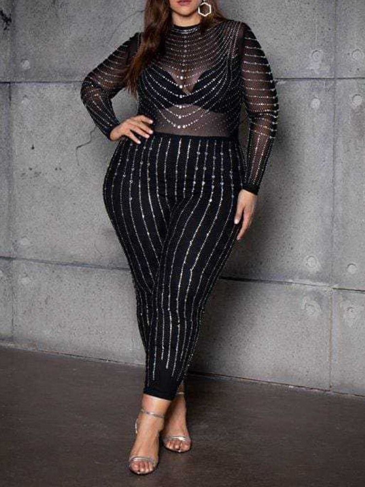 Mode Ankel Lång Stripe Pencil Byxor Hög Midja Jumpsuit