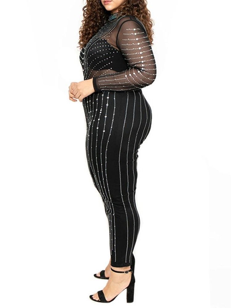 Mode Ankel Lång Stripe Pencil Byxor Hög Midja Jumpsuit