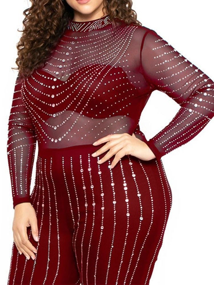 Mode Ankel Lång Stripe Pencil Byxor Hög Midja Jumpsuit