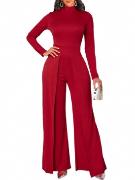 Mode Asymmetrisk Full Längd Mid Waist Slim Jumpsuit
