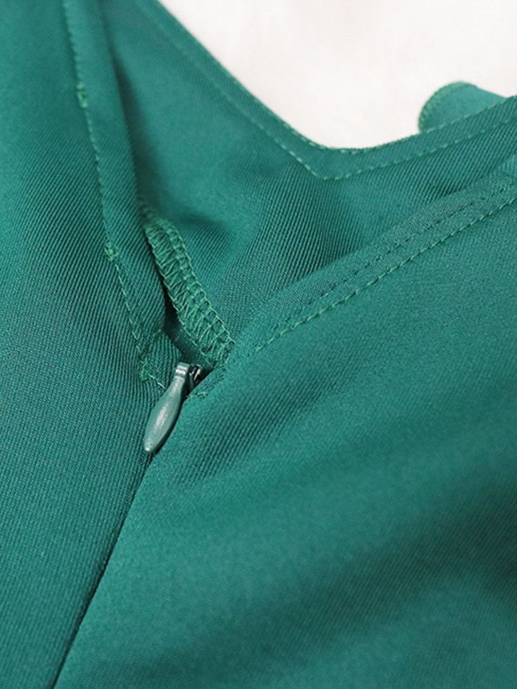 Mode Enkel Plisserad Midja Slimmad Jumpsuit För Kvinnor