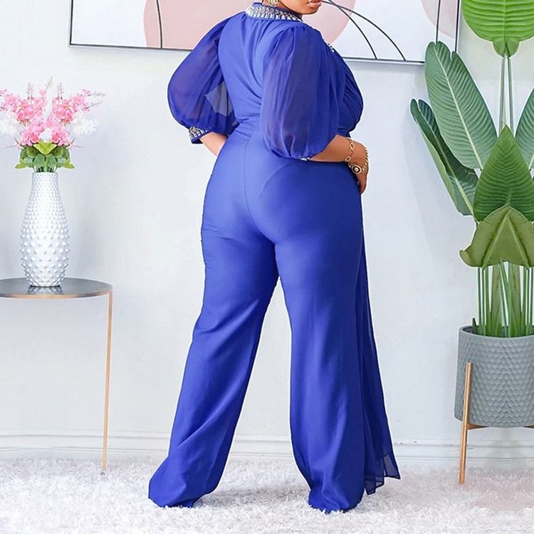 Mode Fullängd Diamond Rak Slim Jumpsuit