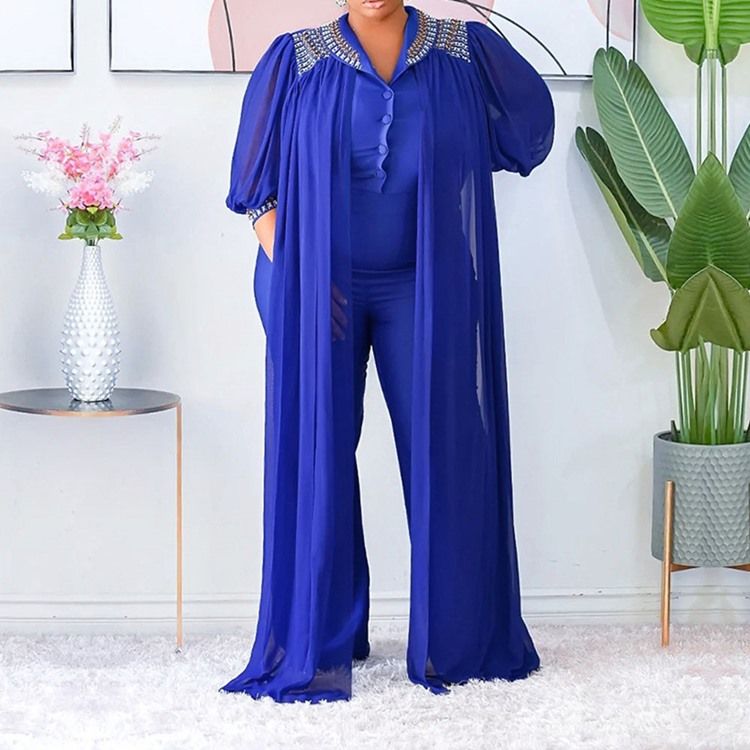 Mode Fullängd Diamond Rak Slim Jumpsuit