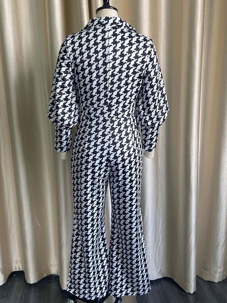 Mode Fullängdstryck Rak Slim Jumpsuit