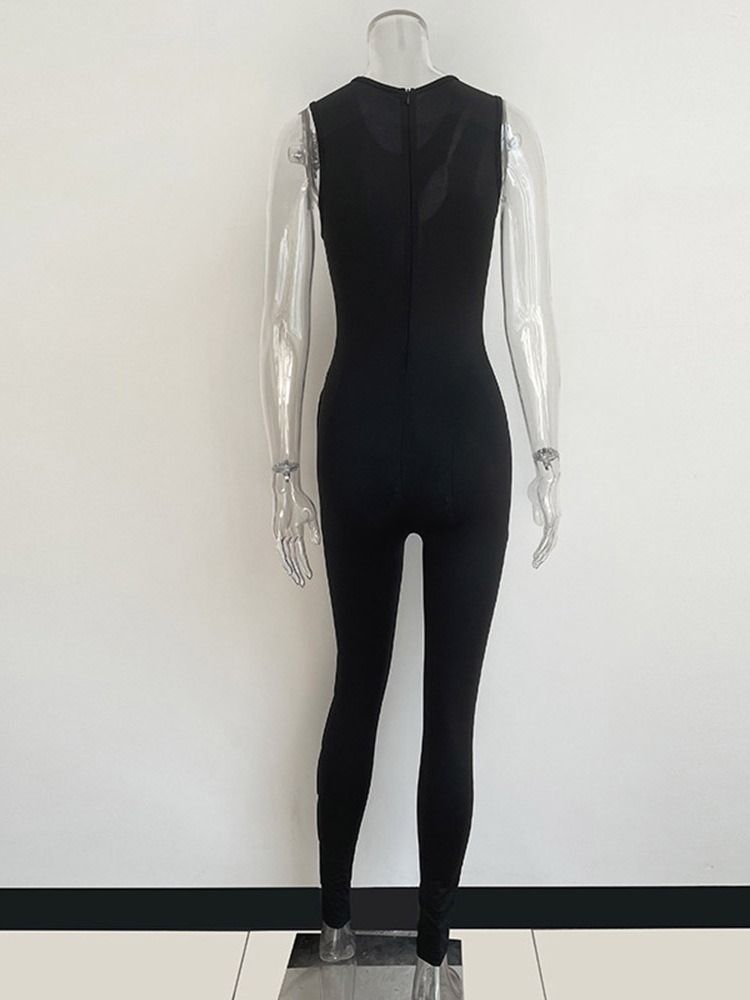 Mode Hellängd Asymmetriska Pennbyxor Skinny Jumpsuit