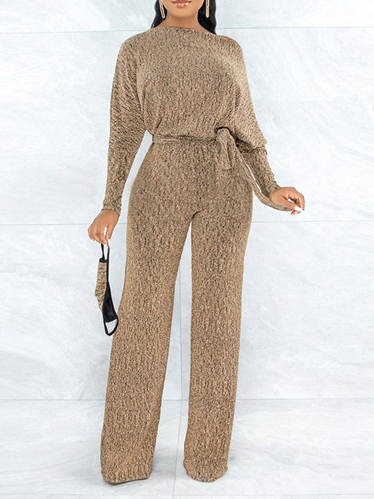 Mode Hellängd Rak Lös Jumpsuit