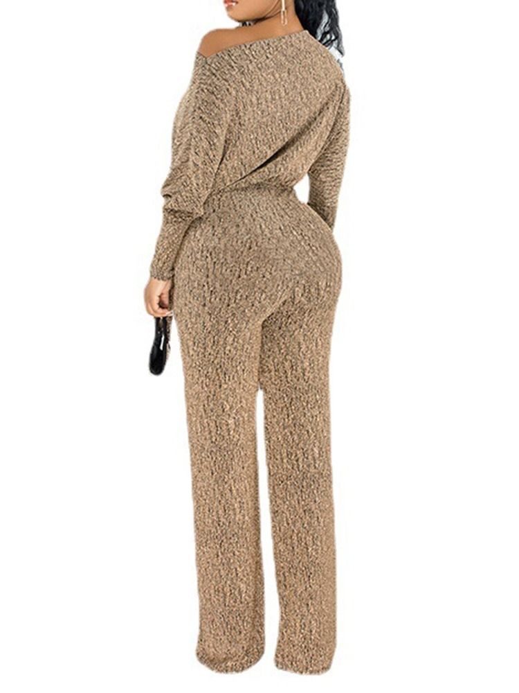 Mode Hellängd Rak Lös Jumpsuit