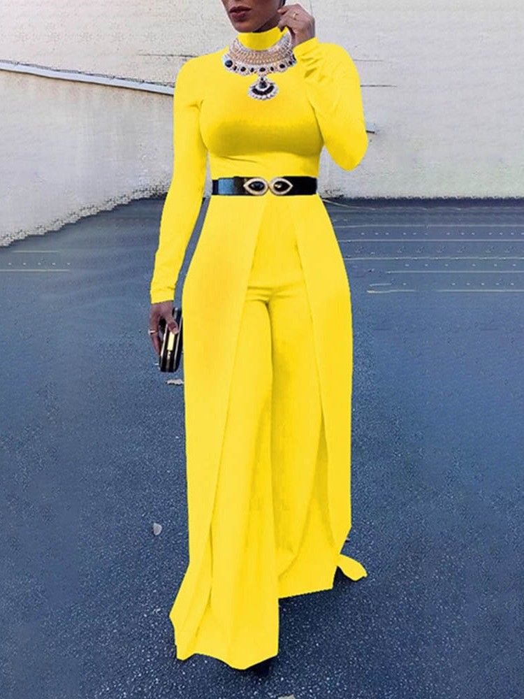 Patchwork Full Längd Party Cocktail Slim Mid Waist Jumpsuit